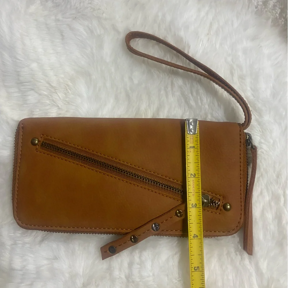 Free People Brown Vegan Leather Wristlet